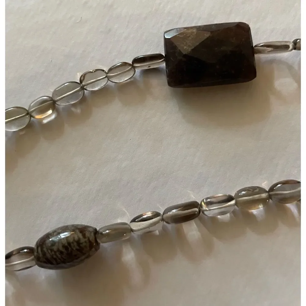 VNT Grounding  Smoky Guartz “ Night” Long Necklace